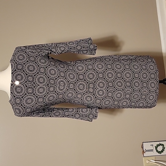 Tommy Hilfiger Bell Sleeve Mini Dress Black and White Womens‎ 2 - Picture 3 of 6